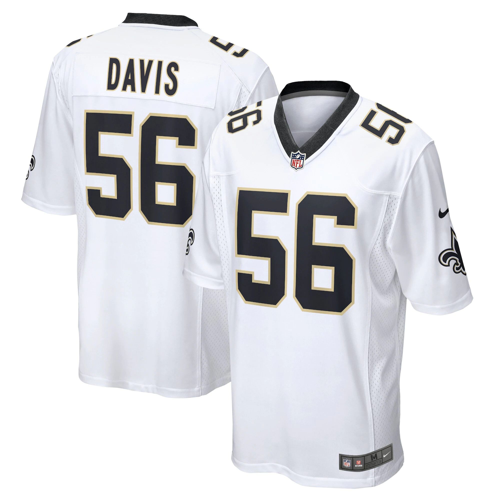 Men New Orleans Saints #56 Demario Davis Nike White Game NFL Jersey